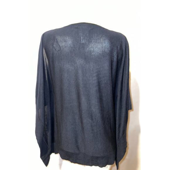 MICHAEL KORS Top Women's Size L Black Viscose Silk Cashmere Cold Shoulder Tunic - Picture 5 of 6